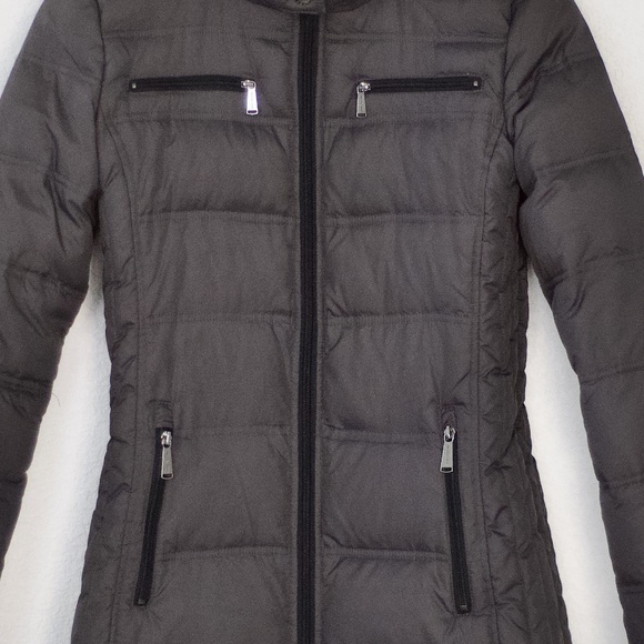 MICHAEL Michael Kors Detachable Hooded Down/Feather Maxi Puffer Gray Jacket XS - Picture 7 of 16